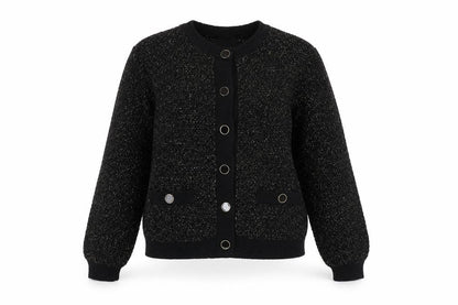 Womens UK Size 12 ET VOUS Black Cardigan Jumper