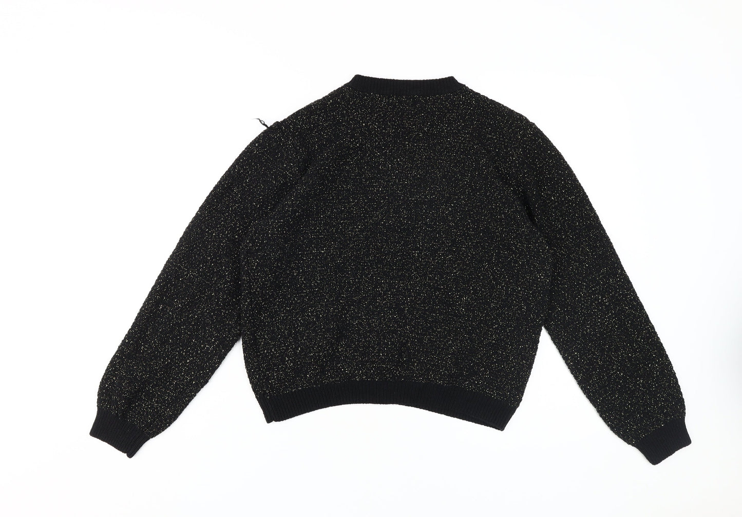 Womens UK Size 12 ET VOUS Black Cardigan Jumper