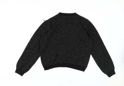 Womens UK Size 12 ET VOUS Black Cardigan Jumper