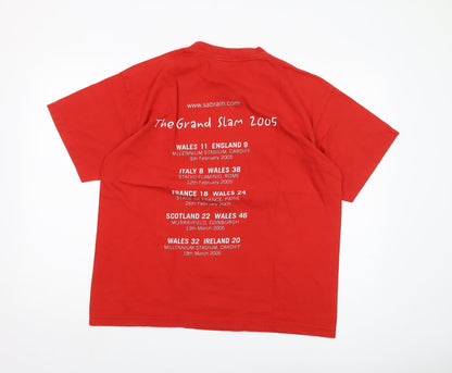 Airak Men's Red L T-Shirt Sports Graphic Print