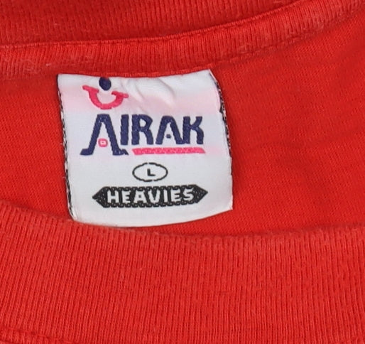 Airak Men's Red L T-Shirt Sports Graphic Print
