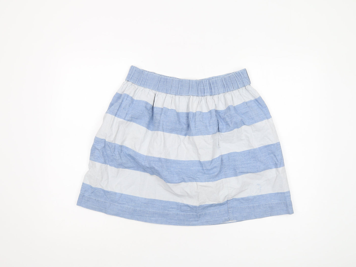 Gap Women's Blue A-Line Skirt XS Short Striped Cotton