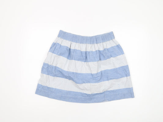 Gap Women's Blue A-Line Skirt XS Short Striped Cotton