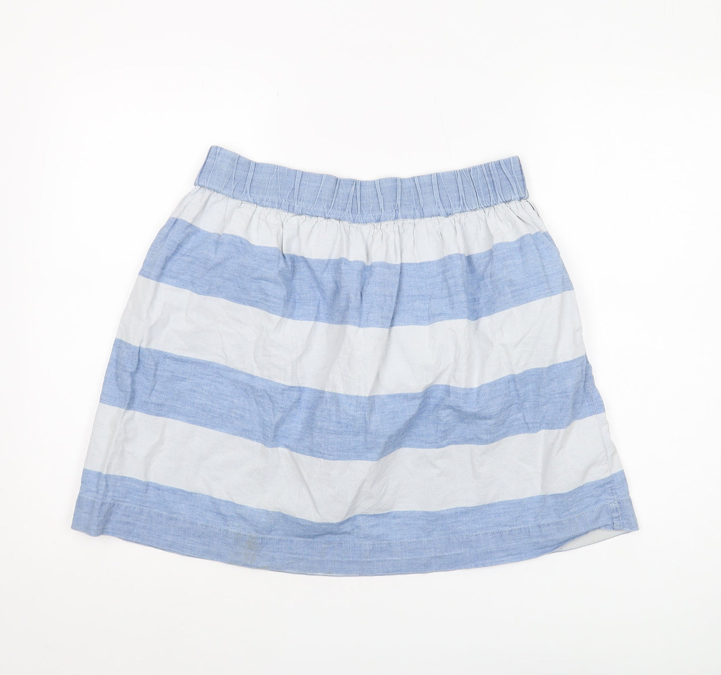 Gap Women's Blue A-Line Skirt XS Short Striped Cotton