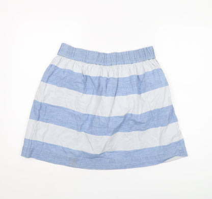 Gap Women's Blue A-Line Skirt XS Short Striped Cotton