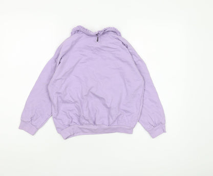 George Boys Purple Disney Frozen Sweatshirt 7-8Y Ruffle Collar