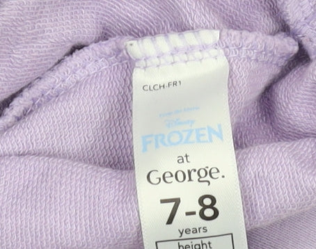 George Boys Purple Disney Frozen Sweatshirt 7-8Y Ruffle Collar
