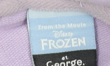 George Boys Purple Disney Frozen Sweatshirt 7-8Y Ruffle Collar