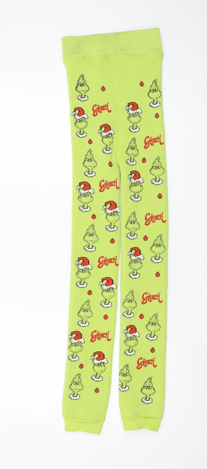 Primark Unisex Grinch Green Ankle Leggings, Size 10-12