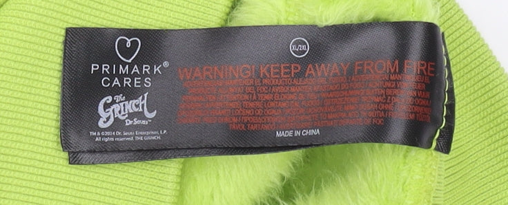 Primark Unisex Grinch Green Ankle Leggings, Size 10-12