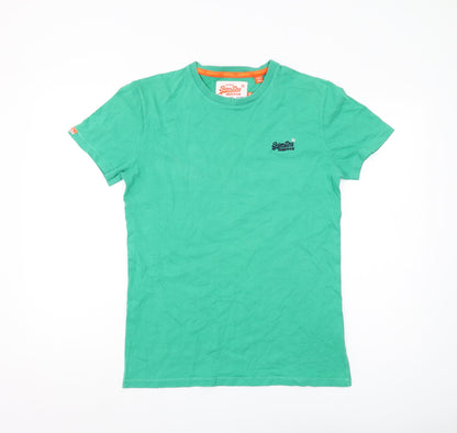 Superdry Men’s Green S T-Shirt, Short Sleeve, Cotton, Logo
