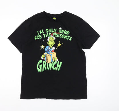 The Grinch Men's Black Christmas T-Shirt, Size M