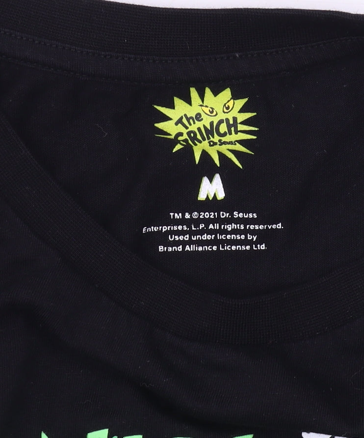 The Grinch Men's Black Christmas T-Shirt, Size M
