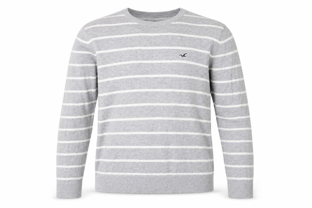 Mens UK Size L Hollister Grey Pullover Jumper