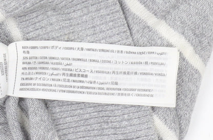 Hollister Mens Grey Striped Pullover Jumper L