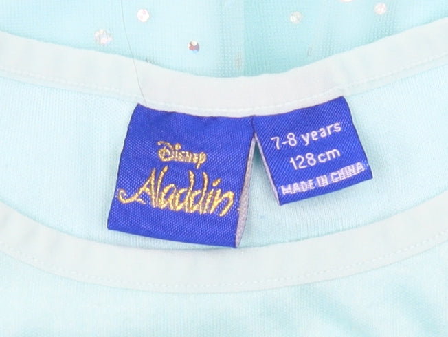 Disney Girls' Blue Aladdin Dress 7-8 Years Fit & Flare