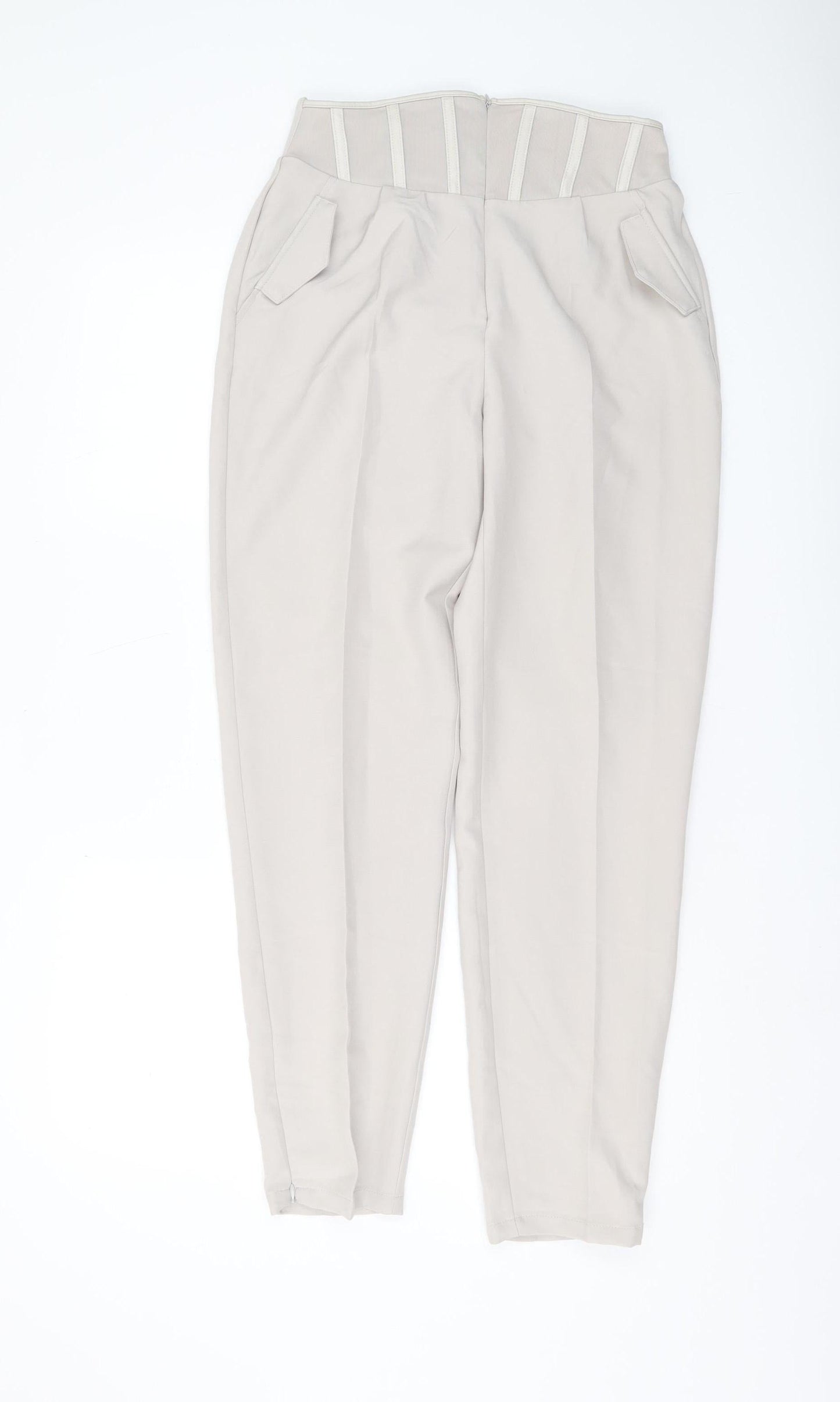 Manière De Voir Women's Beige High-Rise Trousers Size 10