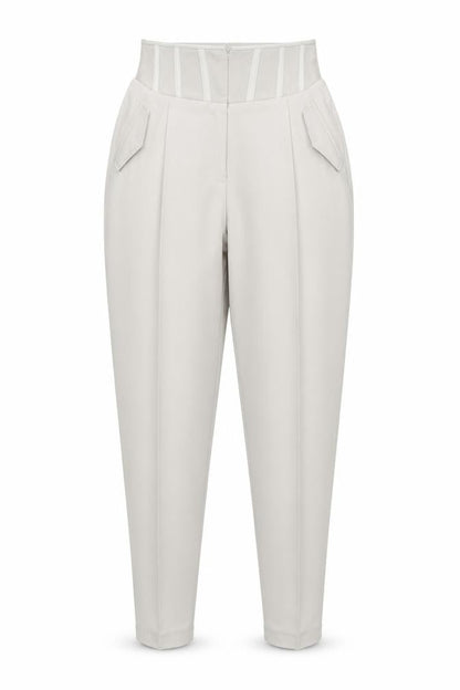 Manière De Voir Women's Beige High-Rise Trousers Size 10