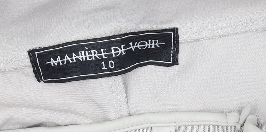 Manière De Voir Women's Beige High-Rise Trousers Size 10