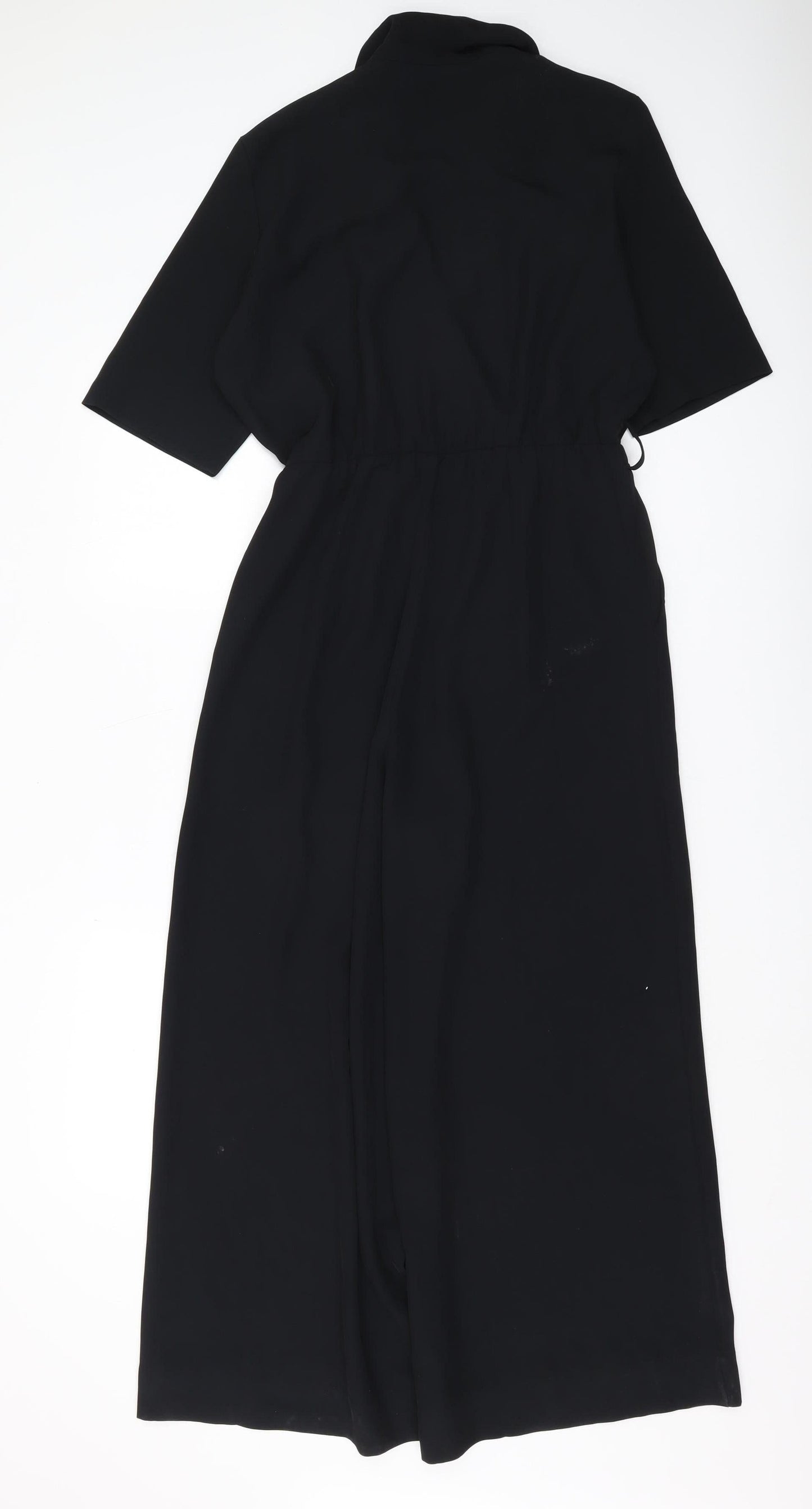 Weekday Women's Black Jumpsuit, Size 8, Wide-Leg, Collared