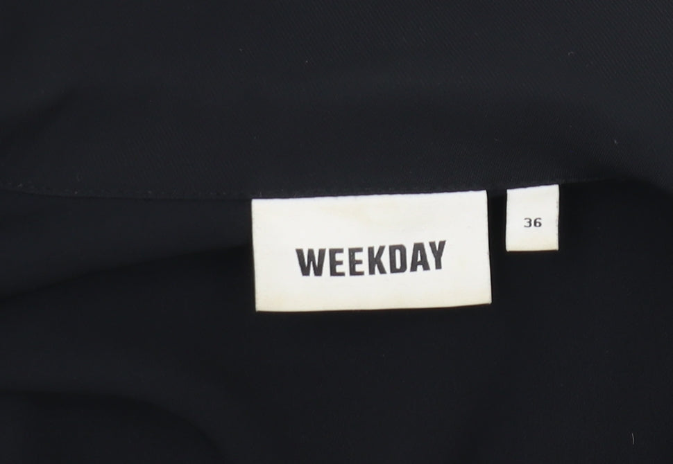 Weekday Women's Black Jumpsuit, Size 8, Wide-Leg, Collared