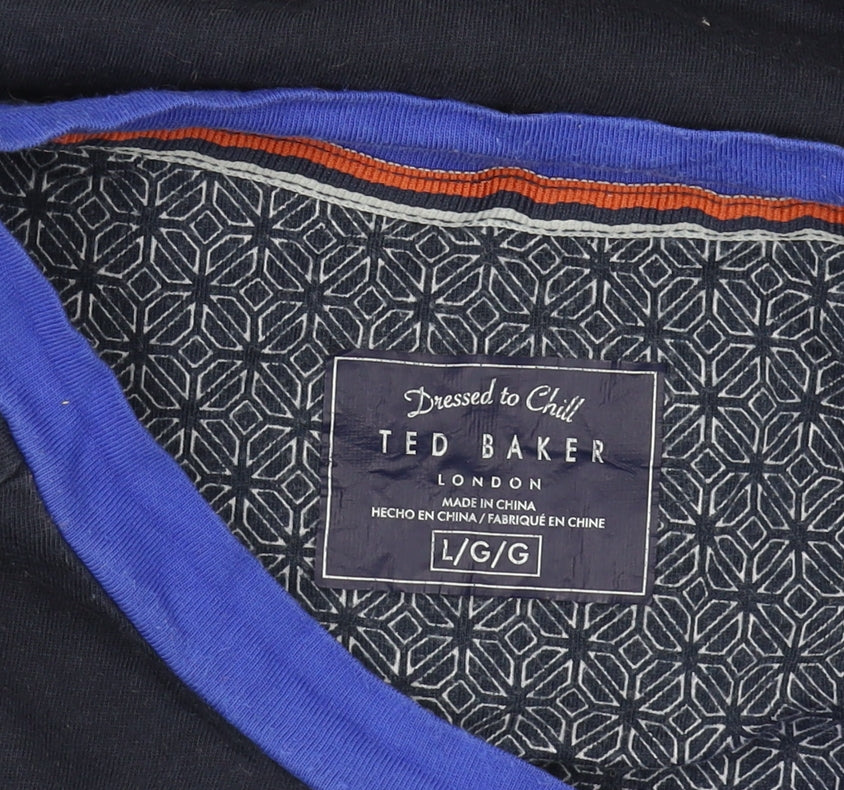 Ted Baker Men's Blue Cotton T-Shirt Size L - Excellent