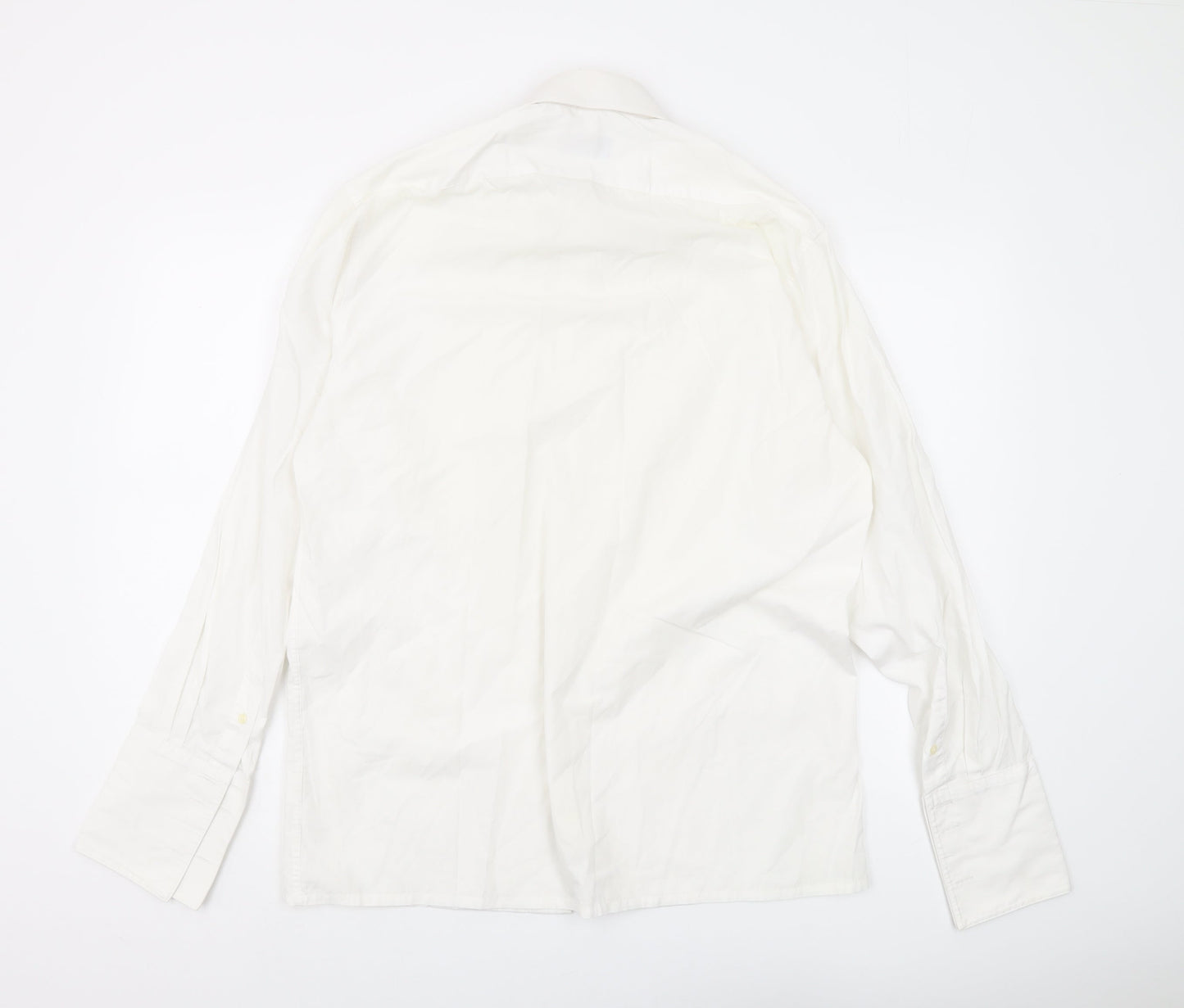 Moss Bros Men's White 15.5 Button-Up Casual Shirt