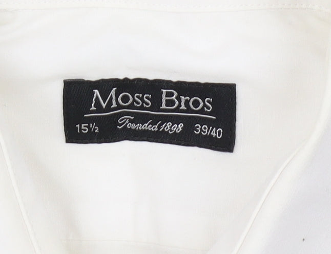 Moss Bros Men's White 15.5 Button-Up Casual Shirt