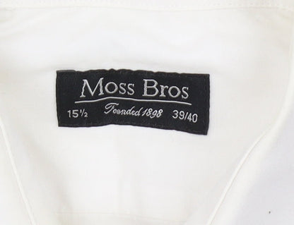 Moss Bros Men's White 15.5 Button-Up Casual Shirt