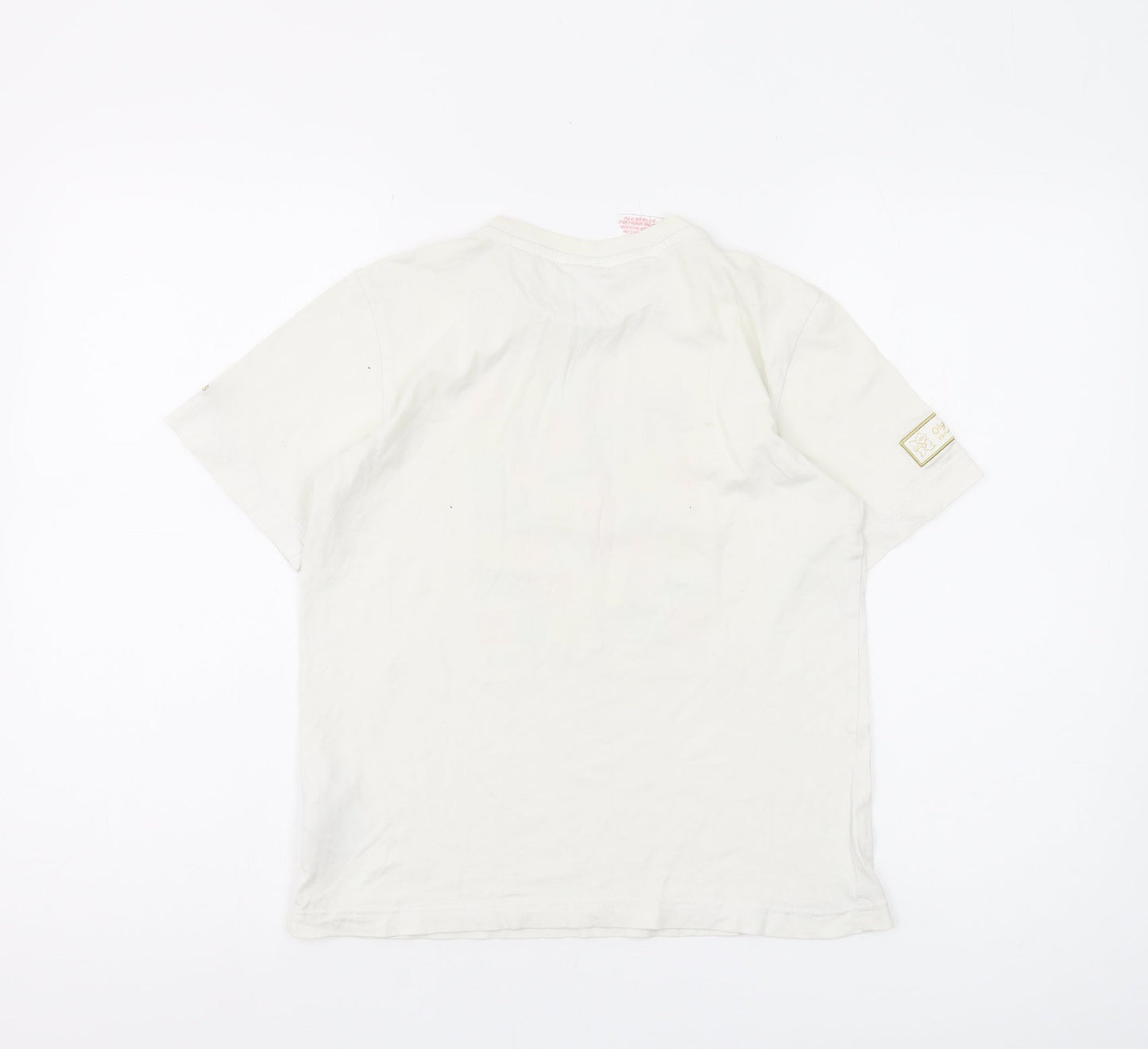 Adidas Boys' White Olympic Graphic T-Shirt, Size 12 - Casual Style