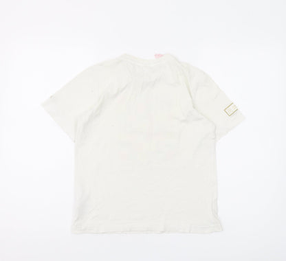Adidas Boys' White Olympic Graphic T-Shirt, Size 12 - Casual Style