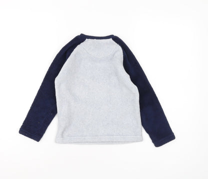 Marvel Boys Grey Navy Captain America Pullover Sweatshirt, 6 Years
