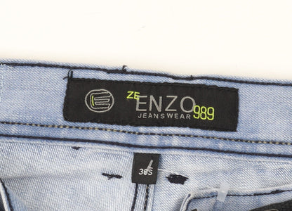 Enzo Men's Light Blue Straight Jeans 36S