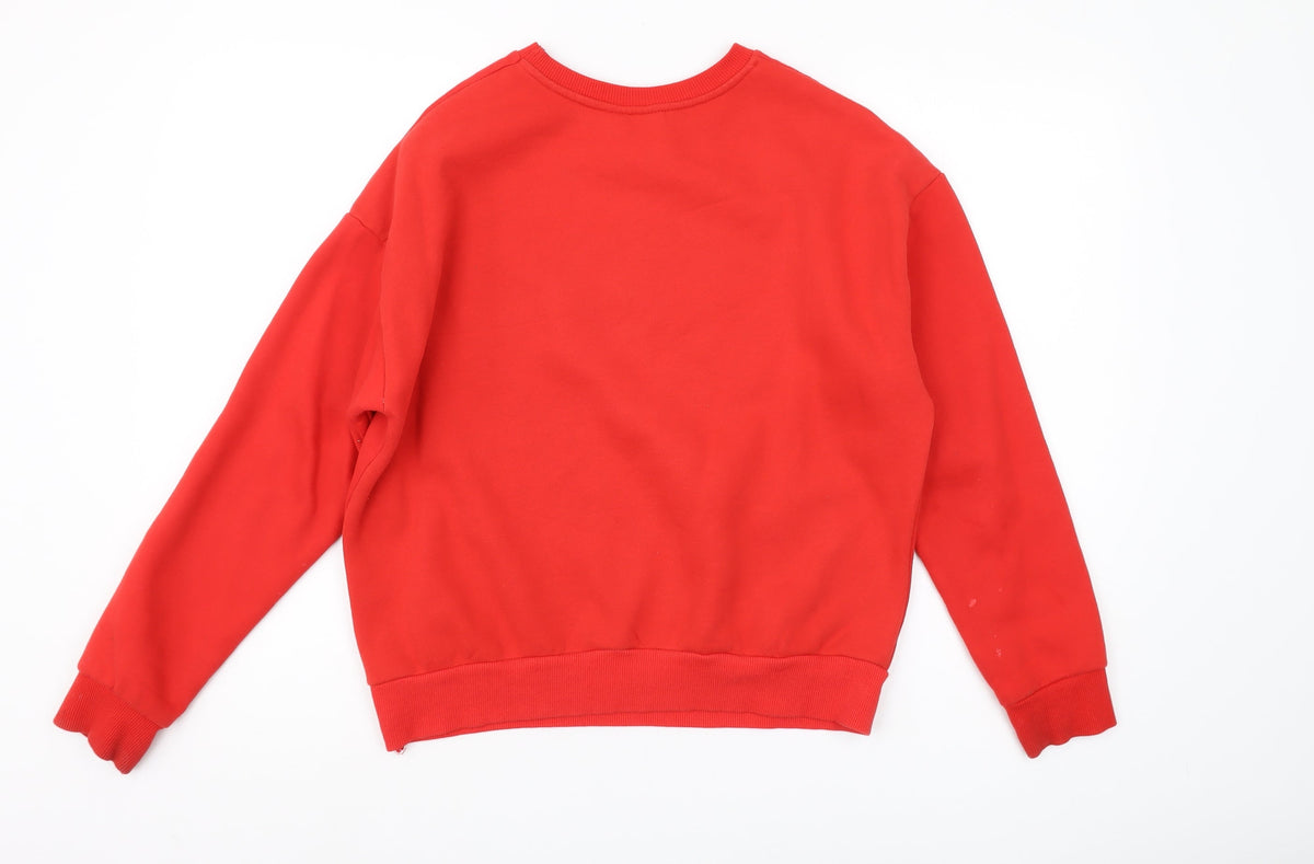 Back view of Marvel unisex red black widow pullover sweatshirt s