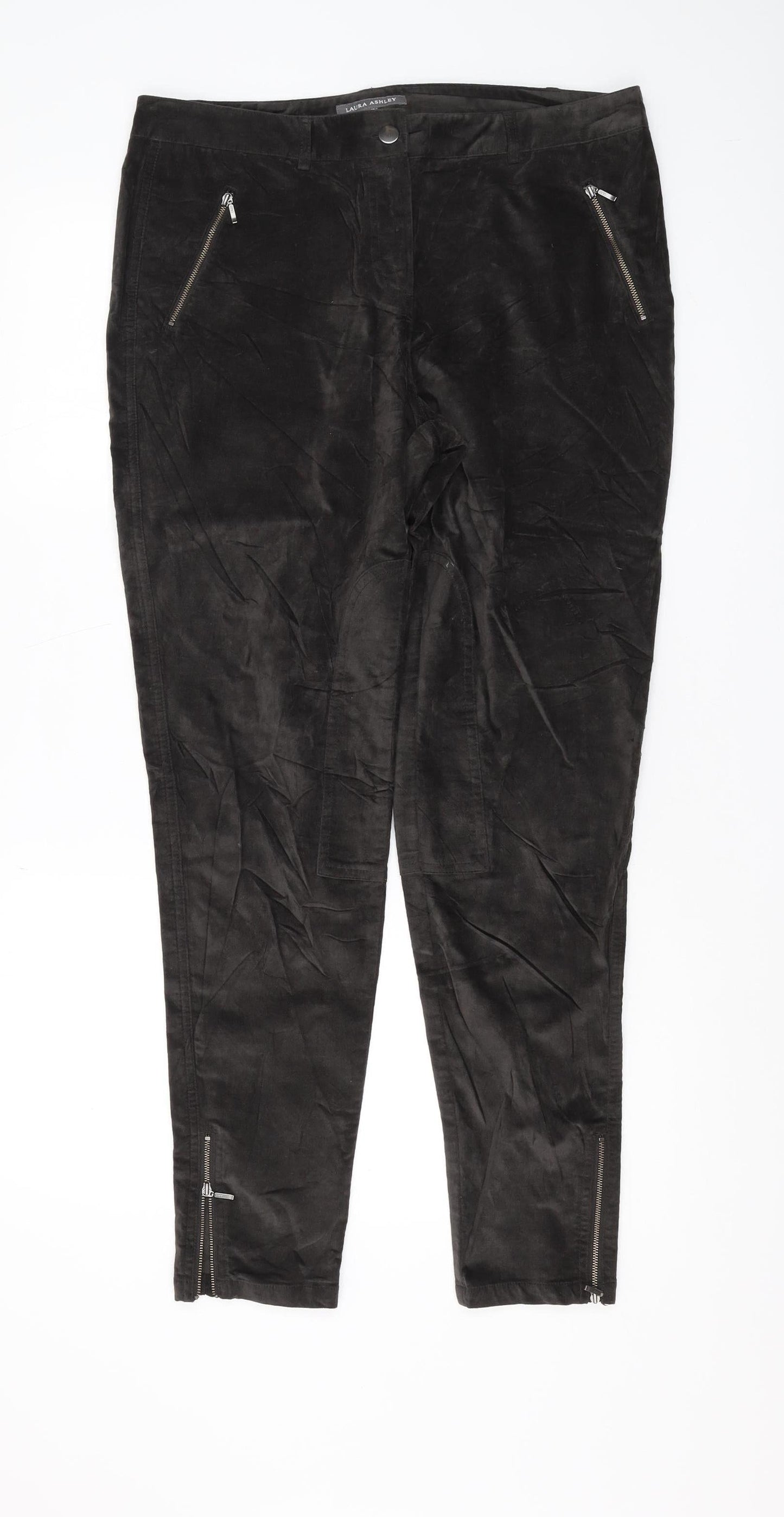 Laura Ashley Black Women's Jeans, Size 14, Ankle Zip