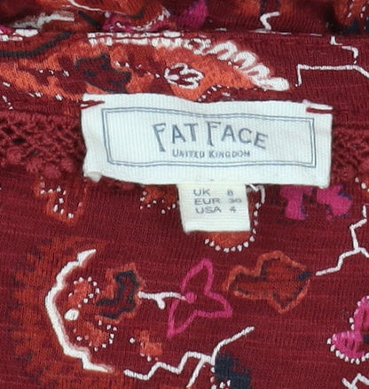 Womens UK Size 8 Fat Face Red  Blouse