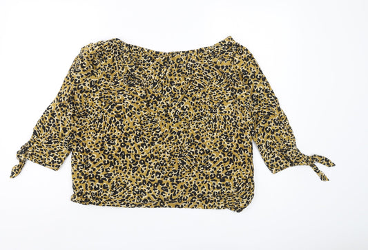 Karen Millen Women's Animal Print Off Shoulder Blouse, Size 10