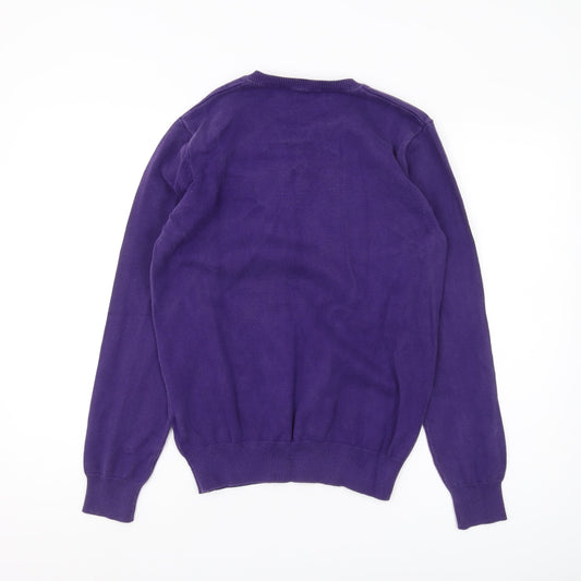 Jack & Jones Men's Purple V-Neck Pullover Jumper S