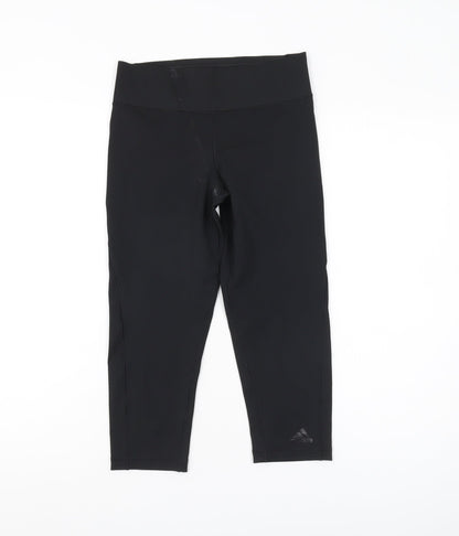 Adidas Women's Black Cropped Leggings, S, Gym Wear