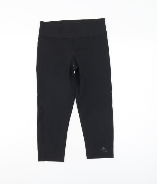 Adidas Women's Black Cropped Leggings, S, Gym Wear
