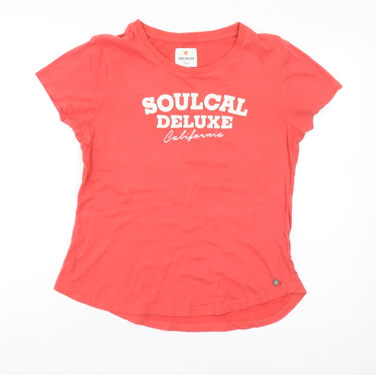 Womens UK Size L SoulCal & Co Red Basic T-Shirt