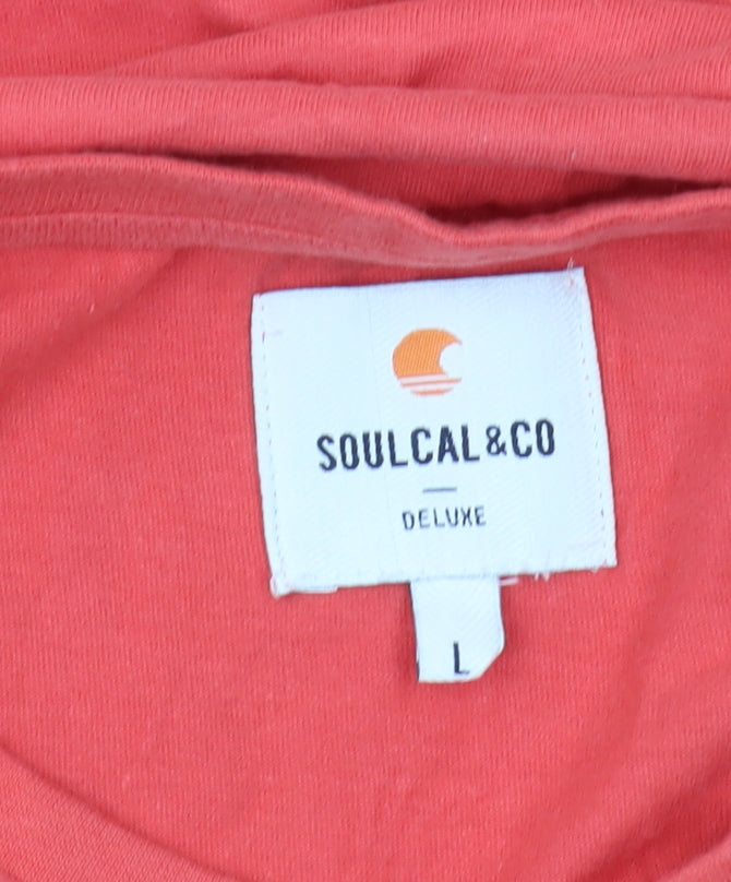 Womens UK Size L SoulCal & Co Red Basic T-Shirt