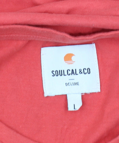 Womens UK Size L SoulCal & Co Red Basic T-Shirt