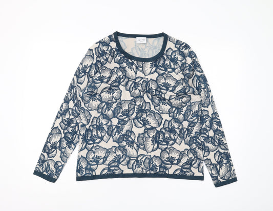Eastex Women's Blue Floral Pullover Jumper Size 12