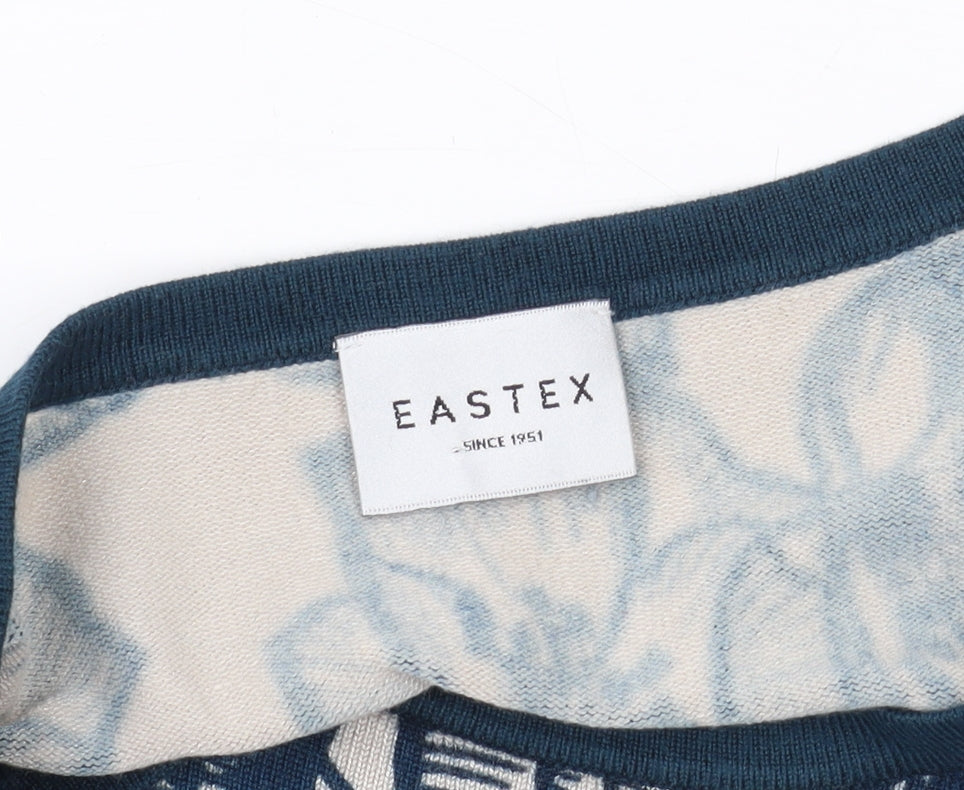 Eastex Women's Blue Floral Pullover Jumper Size 12