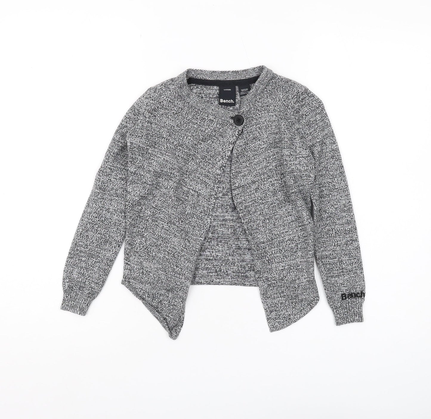 Bench Girls Grey Cardigan 5-6 Years - Casual Long Sleeve