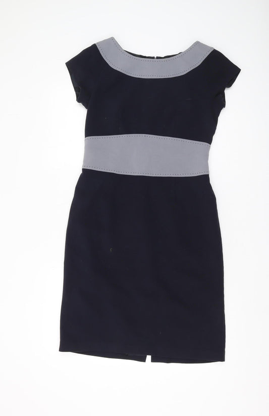 Laura Ashley Women's Black Grey Sheath Dress Size 10