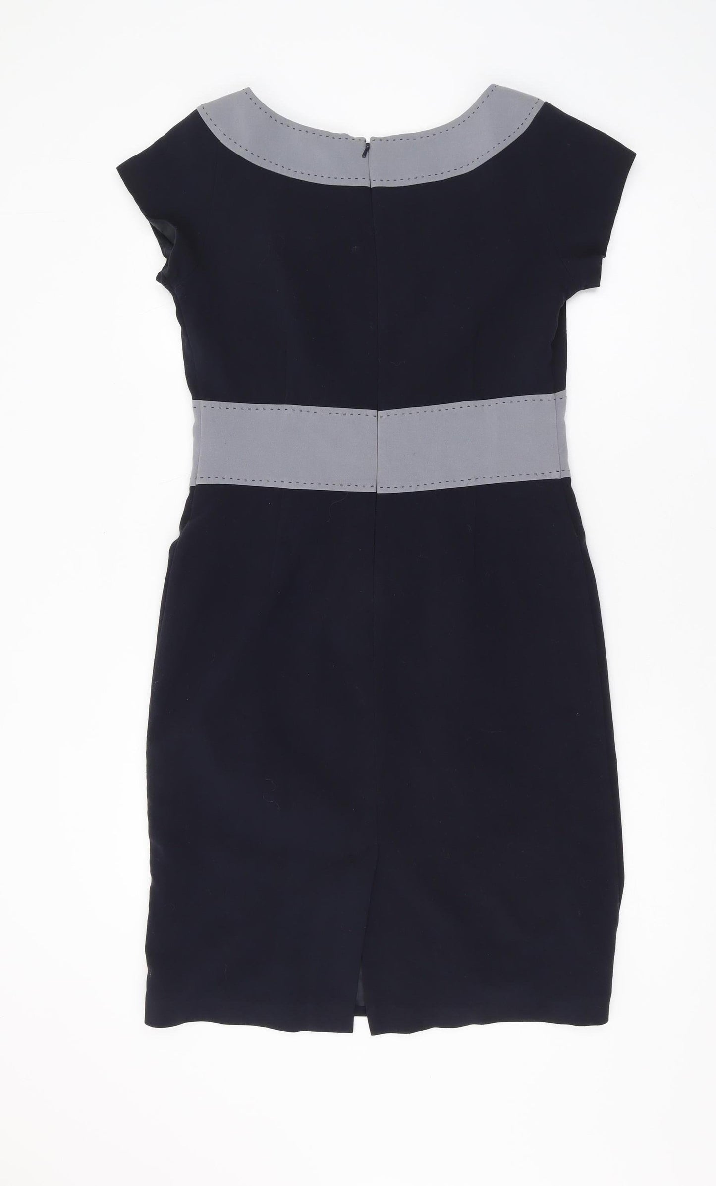 Laura Ashley Women's Black Grey Sheath Dress Size 10