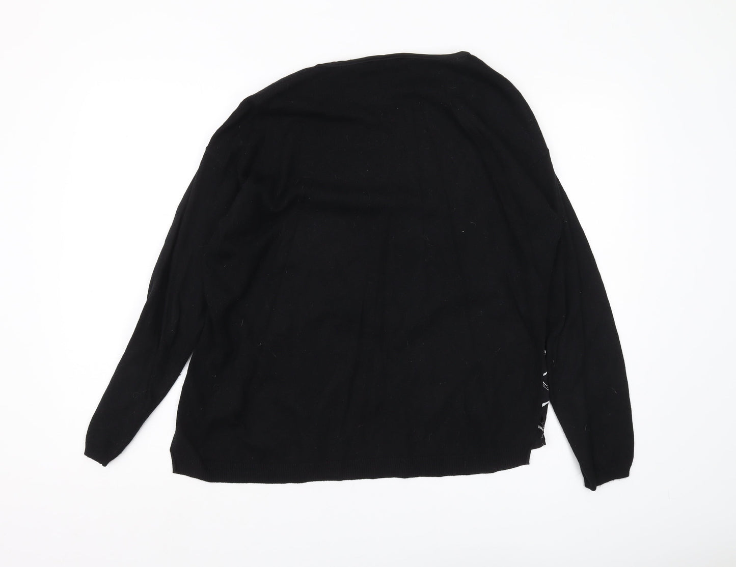 Jasper Conran Women's Black Geometric Pullover Jumper Size 14