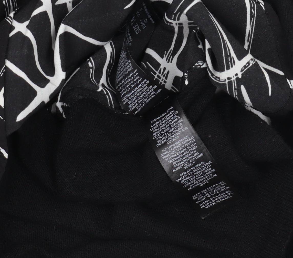 Jasper Conran Women's Black Geometric Pullover Jumper Size 14